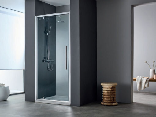Καμπίνα ντουζιέρας από Τοίχο σε Τοίχο με Διαφανές Κρύσταλλο ασφαλείας Flow CL Pivot Chrome 80 cm.