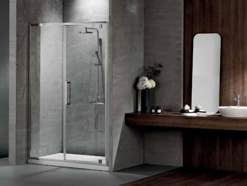 Καμπίνα ντουζιέρας από Τοίχο σε Τοίχο με Διαφανές Κρύσταλλο ασφαλείας Primus CL Pivot InFill Chrome 120 cm.