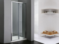 Καμπίνα ντουζιέρας από Τοίχο σε Τοίχο με Διαφανές Κρύσταλλο ασφαλείας Primus CL BiFold Chrome 70 cm. Με 2 Πτυσσόμενες πόρτες-