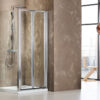 Ορθογώνια καμπίνα ντουζιέρας με Διαφανές κρύσταλλο ασφαλείας Primus BiFold Corner CL Chrome 100 x 90 cm με είσοδο από την Εμπρόσθια πλευρά.