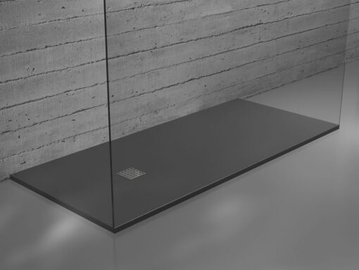 Συνθετική ντουζιέρα από χυτό υλικό Micro RT Black Matt 180 x 80 cm, με συνολικό ύψος 3.00 cm.