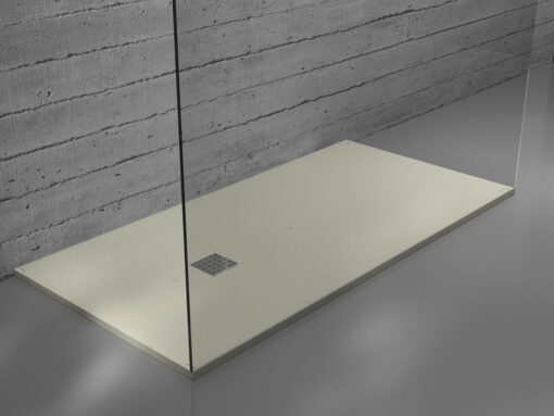 Συνθετική ντουζιέρα από χυτό υλικό Micro RT Cream Matt 160 x 90 cm, με συνολικό ύψος 3 cm.