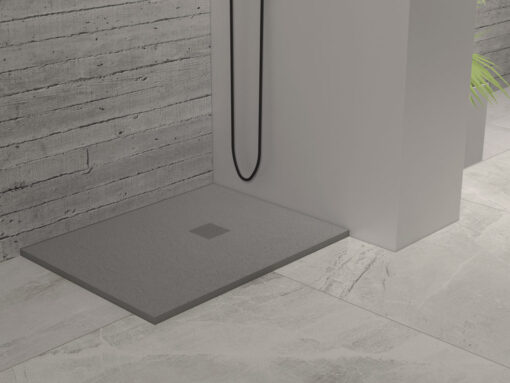 Συνθετική ντουζιέρα από χυτό υλικό Micro RT Grey Matt 90 x 70 cm, με συνολικό ύψος 2.50 cm.