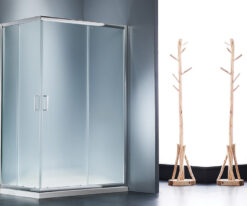 Ορθογώνια καμπίνα ντουζιέρας με Matt κρύσταλλο ασφαλείας Starlet-FR 100 x 70 cm με είσοδο από την γωνία. Συνολικό ύψος καμπίνας 180 cm.