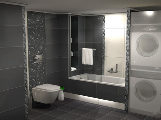 Η σχεδιαστική πρόταση και Φωτορεαλιστική απεικόνιση αφορά στην αναδόμηση μπάνιου σε κατοικία στην Μελίκη. - Leffetto Creative Services