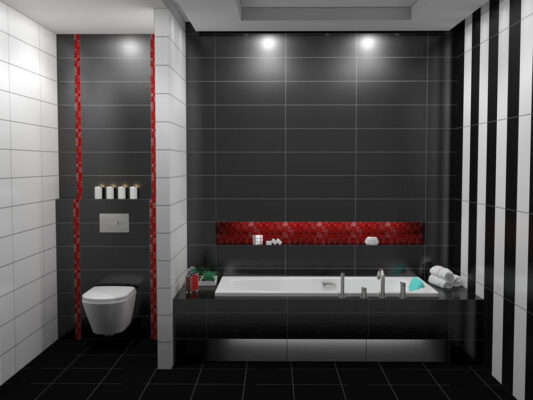 Ο σχεδιασμός σε τρισδιάστατη φωτορεαλιστική απεικόνιση αφορά στην κατασκευή μπάνιου σε κατοικία στην Κομοτηνή. - Leffetto Creative Services
