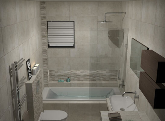 Απαλές γήινες αποχρώσεις και εργονομικός σχεδιασμός σε πλήρη αρμονία, για να δώσει τα μέγιστα στο μπάνιο. Leffetto Creative Services