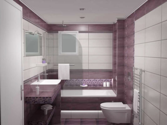 Η σχεδιαστική πρόταση και Φωτορεαλιστική απεικόνιση αφορά στην αναδόμηση μπάνιου σε αστική κατοικία. - Leffetto Creative Services