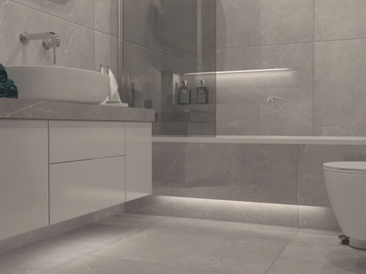 Η Φωτορεαλιστική σχεδιαστική πρόταση αφορά στην ανακαίνιση ενός παλαιού μπάνιου σε κατοικία στην πόλη του Βόλου.