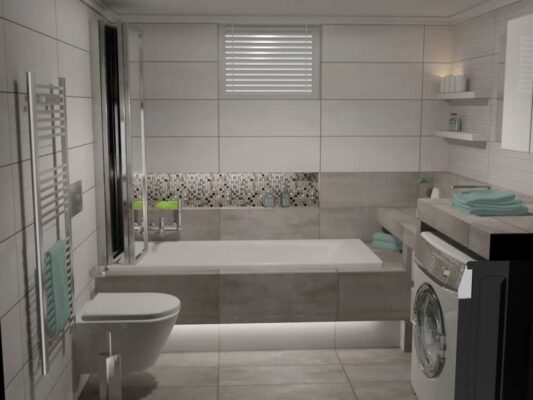 Η διαμόρφωση του μπάνιου αφορά στην ανακατασκευή ενός παλαιότερου, σε μονοκατοικία στην Θεσσαλονίκη. - Leffetto Creative Services