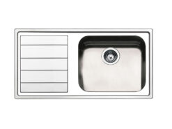 Μεταλλικός Νεροχύτης Κουζίνας Linear 8515 Left 100 x 50 cm σε απόχρωση Inox.