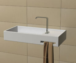 Νιπτήρας Corian ειδικής κατασκευής Glossy-90 90 x 45 cm σε Λευκή απόχρωση.