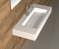 Νιπτήρας Corian ειδικής κατασκευής Smart-120 120 x 45 cm σε Λευκή απόχρωση.