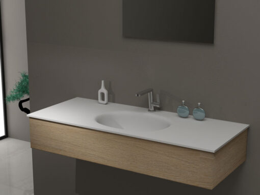 Νιπτήρας Corian Compact-120 120 x 50 cm σε Λευκή απόχρωση.