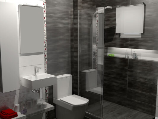 Η σχεδιαστική και Φωτορεαλιστική απεικόνιση αφορά στην αναδόμηση μπάνιου σε κατοικία στα Γιάννενα. - Leffetto Creative Services