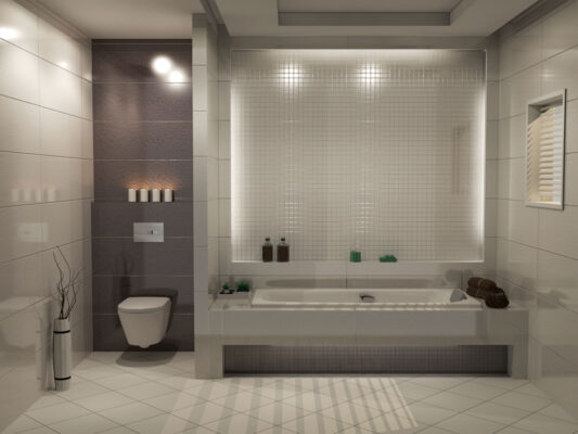 Η σχεδιαστική ιδέα και απεικόνιση αφορά στην κατασκευή μπάνιου σε μονοκατοικία στην Κομοτηνή. - Leffetto Creative Services