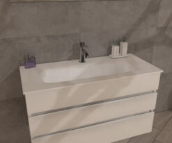 Νιπτήρας Solid Surface Elyse-100 100 x 46 cm σε Λευκή απόχρωση.