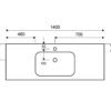 Νιπτήρας Solid Surface Elyse-120 Duo 140 x 46 cm σε Λευκή απόχρωση.