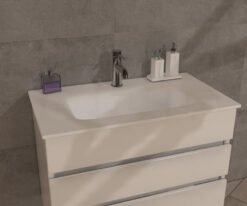Νιπτήρας Solid Surface Elyse-80 80 x 46 cm σε Λευκή απόχρωση.