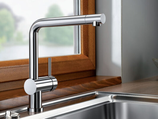 Μπαταρία Κουζίνας Νεροχύτη Blanco Linus-F με δυνατότητα Κατάκλισης.