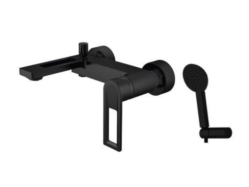 Μπαταρία Λουτρού Teorema Diva Black Matt 690721 . Τοποθέτηση στον Τοίχο. Συμπεριλαμβάνεται επίτοιχο στήριγμα τηλεφώνου. Υψηλής ποιότητας χρωμίωση.