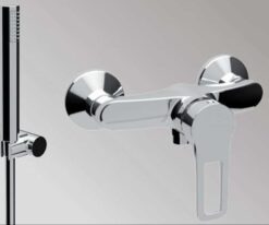Μπαταρία Ντουζιέρας Teorema Kart 176200. Τοποθέτηση στον Τοίχο. Συμπεριλαμβάνεται επίτοιχο στήριγμα τηλεφώνου. Υψηλής ποιότητας χρωμίωση.