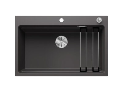 Νεροχύτης Κουζίνας Blanco Etagon 8 78 x 51 cm σε απόχρωση Rock Grey. Κατασκευή από υλικό Silgranit Puradur με αντοχή στα χτυπήματα.