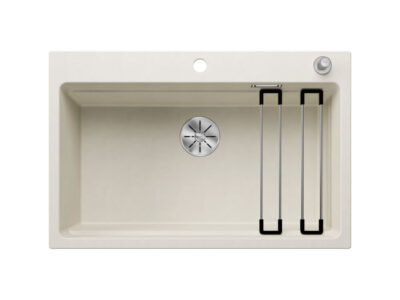 Νεροχύτης Κουζίνας Blanco Etagon 8 78 x 51 cm σε απόχρωση Soft White. Κατασκευή από υλικό Silgranit Puradur με αντοχή στα χτυπήματα.