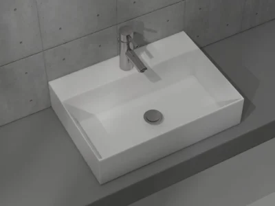 Επιτραπέζιος νιπτήρας μπάνιου Box 51 x 36 cm με υπερχείλιση.