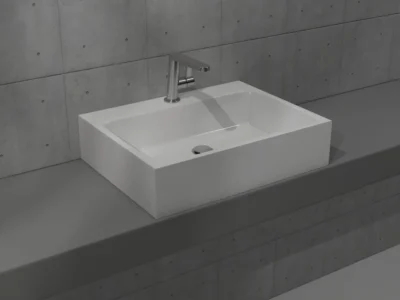 Επιτραπέζιος νιπτήρας μπάνιου Box 53 x 41 cm με υπερχείλιση.