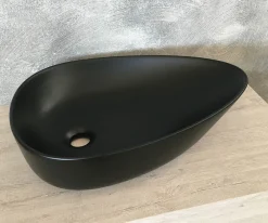 Επιτραπέζιος νιπτήρας μπάνιου M-55P 55 x 39 cm Black Matt χωρίς υπερχείλιση.