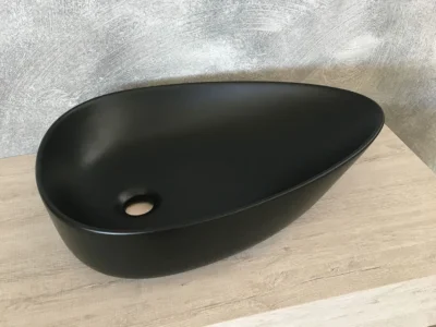 Επιτραπέζιος νιπτήρας μπάνιου M-55P 55 x 39 cm Black Matt χωρίς υπερχείλιση.