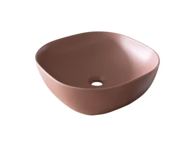 Επιτραπέζιος νιπτήρας μπάνιου Monaco 41 x 41 cm Brown Matt χωρίς υπερχείλιση.