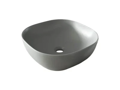 Επιτραπέζιος νιπτήρας μπάνιου Monaco 41 x 41 cm Grey Matt χωρίς υπερχείλιση.