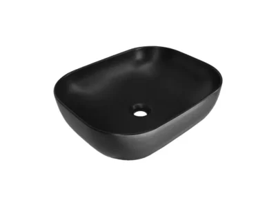 Επιτραπέζιος νιπτήρας μπάνιου Monaco 50 x 40 cm Black Matt χωρίς υπερχείλιση.