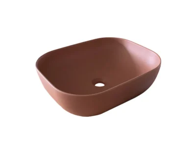 Επιτραπέζιος νιπτήρας μπάνιου Monaco 50 x 40 cm Brown Matt χωρίς υπερχείλιση.