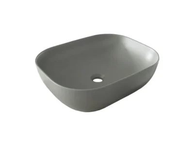 Επιτραπέζιος νιπτήρας μπάνιου Monaco 50 x 40 cm Grey Matt χωρίς υπερχείλιση.