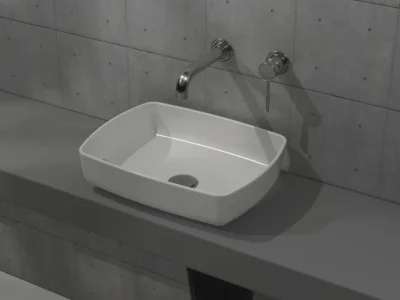 Επιτραπέζιος νιπτήρας μπάνιου Perseo 47 x 35 cm χωρίς υπερχείλιση.