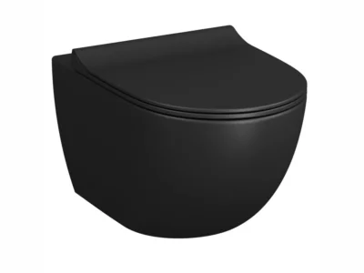 Κρεμαστή λεκάνη WC Τουαλέτας Cupola Rimless Black Matt 55 cm από Υαλώδη πορσελάνη.