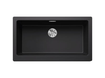 Νεροχύτης Κουζίνας Blanco Legra XL 6S 86 x 50 cm σε απόχρωση Soft Black. Κατασκευή από υλικό Silgranit Puradur με αντοχή στα χτυπήματα.