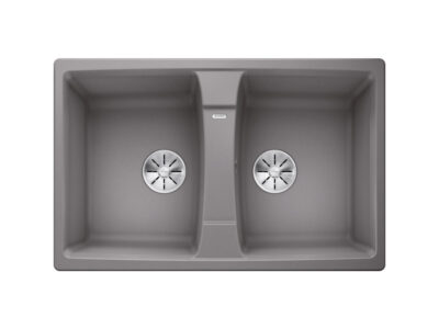 Νεροχύτης Κουζίνας Blanco Lexa 8 78 x 50 cm σε απόχρωση Alu Metallic. Κατασκευή από υλικό Silgranit Puradur με αντοχή στα χτυπήματα.
