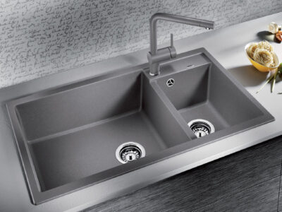 Νεροχύτης Κουζίνας Blanco Metra 9 86 x 50 cm σε απόχρωση Alu Metallic.