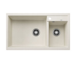 Νεροχύτης Κουζίνας Blanco Metra 9 86 x 50 cm σε απόχρωση White. Κατασκευή από υλικό Silgranit Puradur με αντοχή στα χτυπήματα.