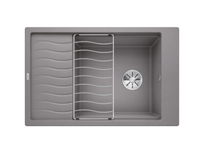 Νεροχύτης Κουζίνας Blanco Elon XL 6S 78 x 50 cm σε απόχρωση Alu Metallic. Κατασκευή από υλικό Silgranit Puradur με αντοχή στα χτυπήματα.