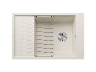 Νεροχύτης Κουζίνας Blanco Elon XL 6S 78 x 50 cm σε απόχρωση Soft White. Κατασκευή από υλικό Silgranit Puradur με αντοχή στα χτυπήματα.