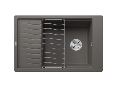 Νεροχύτης Κουζίνας Blanco Elon XL 6S 78 x 50 cm σε απόχρωση Volcano Grey. Κατασκευή από υλικό Silgranit Puradur με αντοχή στα χτυπήματα.