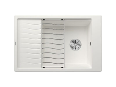 Νεροχύτης Κουζίνας Blanco Elon XL 6S 78 x 50 cm σε απόχρωση White. Κατασκευή από υλικό Silgranit Puradur με αντοχή στα χτυπήματα.