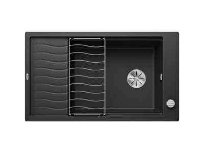Νεροχύτης Κουζίνας Blanco Elon XL 8S 86 x 50 cm σε απόχρωση Antracita. Κατασκευή από υλικό Silgranit Puradur με αντοχή στα χτυπήματα.