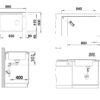 Νεροχύτης Κουζίνας Blanco Elon XL 8S 86 x 50 cm σε απόχρωση Alu Metallic. Κατασκευή από υλικό Silgranit Puradur με αντοχή στα χτυπήματα.