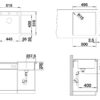 Νεροχύτης Κουζίνας Blanco Pleon 5 51 x 51 cm σε απόχρωση Volcano Grey. Κατασκευή από υλικό Silgranit Puradur με αντοχή στα χτυπήματα.